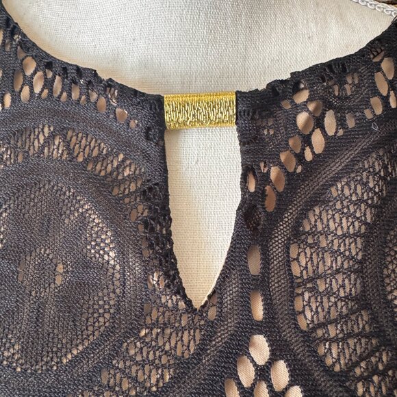 Black Lace Overlay Dress Size 8 AA Studio - Picture 6 of 9